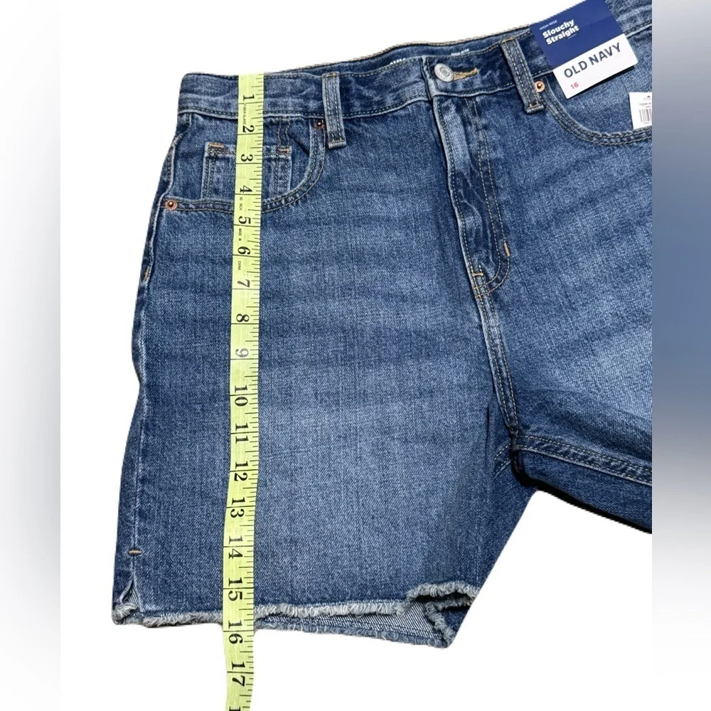 Old Navy High-Rise Slouchy Straight Distressed Denim Shorts Girl Size 16